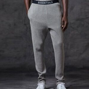 Essentials Fear of God Grey Lounge Waffle Knit Thermal Sweatpants Size Medium